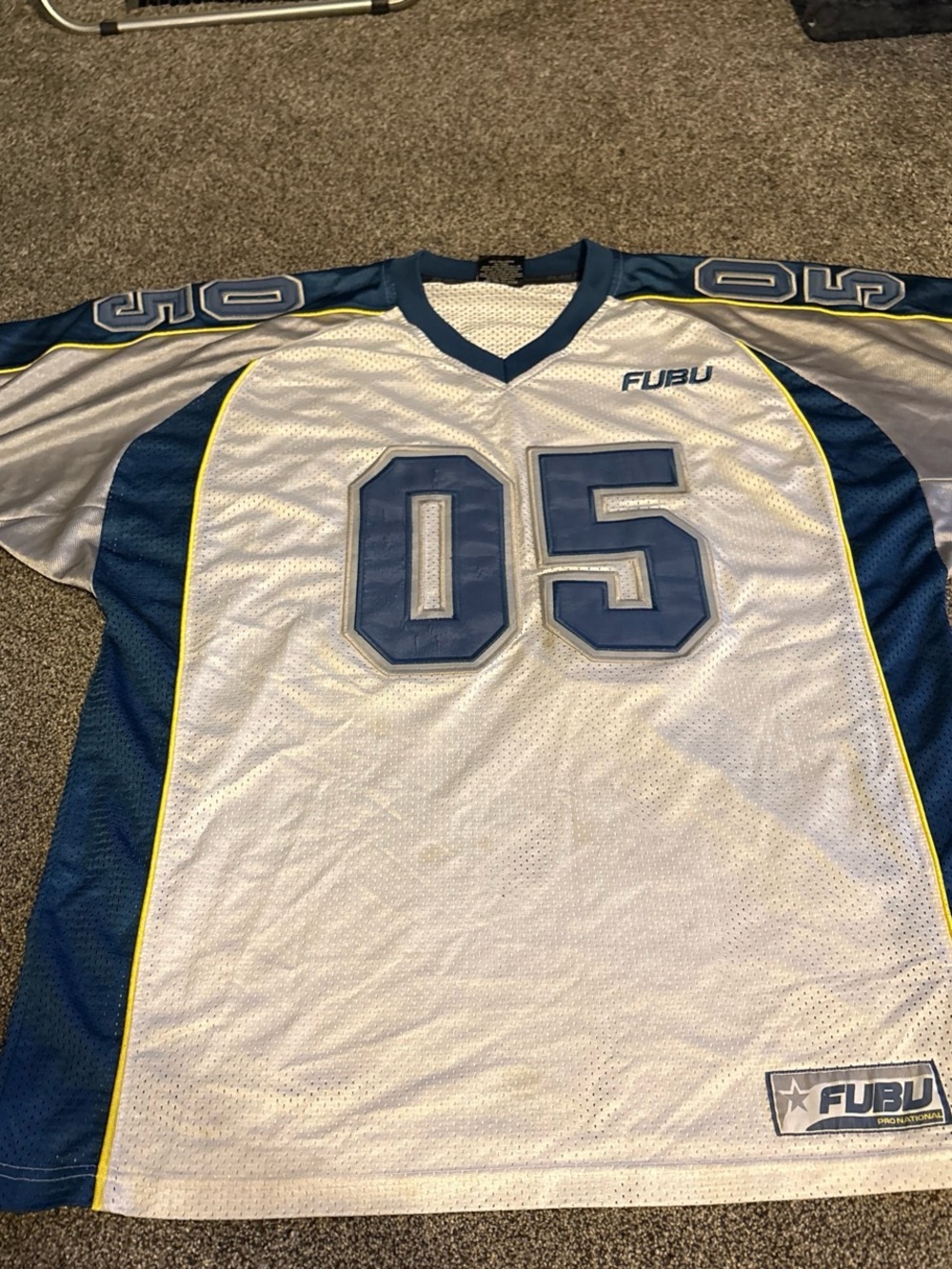 Vintage 90s FUBU White and Blue Jersey